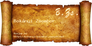 Bokányi Zsombor névjegykártya